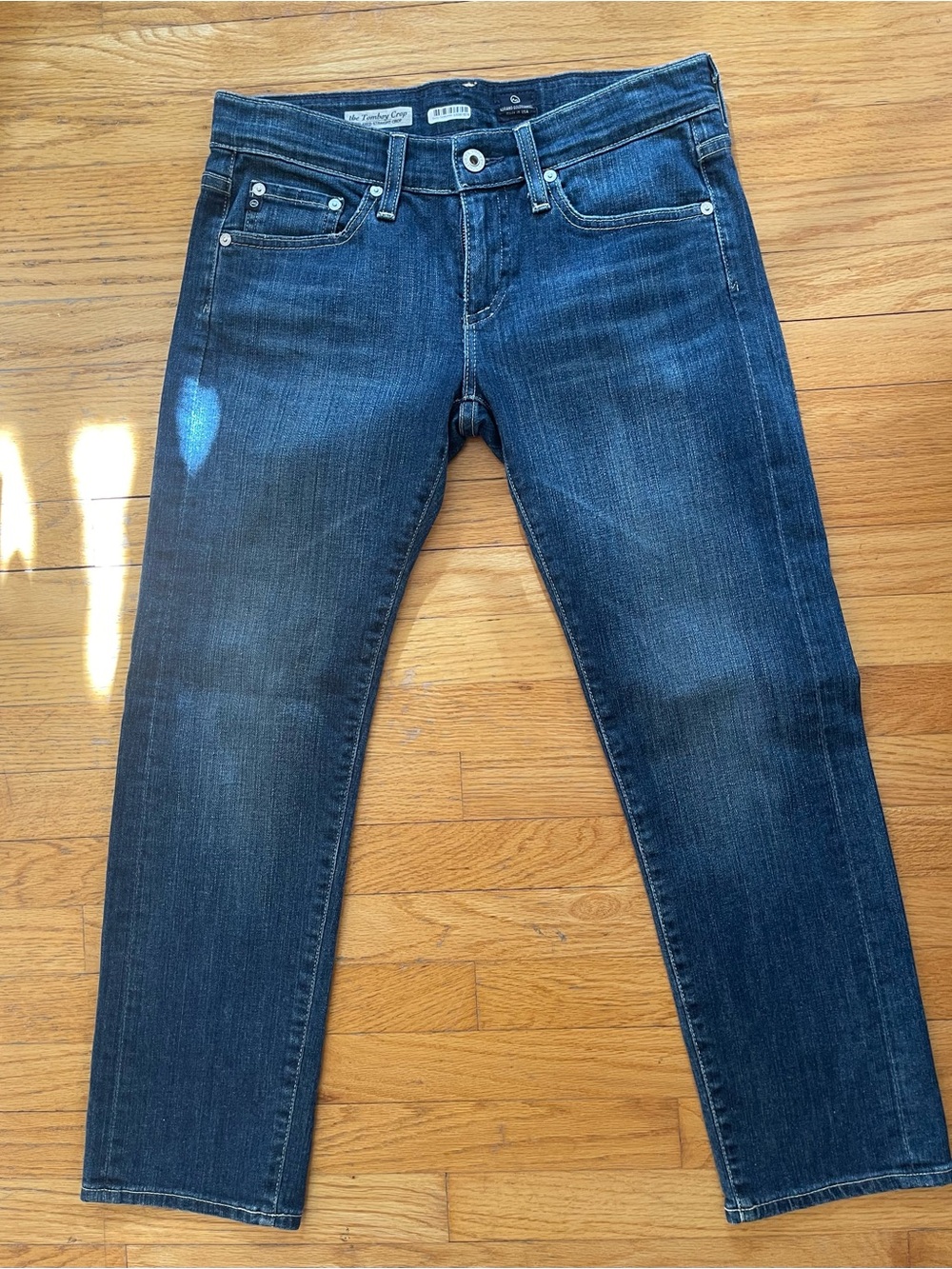 AG Jeans Tomboy Crop relaxed straight jeans - size 25